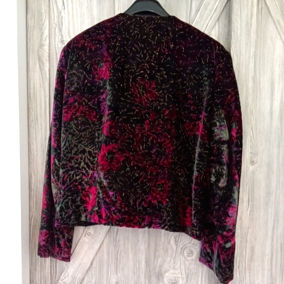 Principles Floral Velvet Short Jacket 14 - Picture 3 of 7